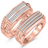 Photo of Beau 3/8 ct tw. Diamond Wedding Band Set 14K Rose Gold [WB421R]