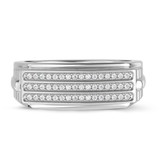 Photo of Beau 3/8 ct tw. Diamond Wedding Band Set 14K White Gold [BT421WL]