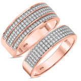 Photo of Jia 1/2 ct tw. Diamond Wedding Band Set 10K Rose Gold [WB422R]