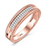 Photo of Zuri 1/7 ct tw. Diamond Mens Band 14K Rose Gold [BT424RM]