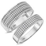 Photo of Jia 1/2 ct tw. Diamond Wedding Band Set 10K White Gold [WB422W]