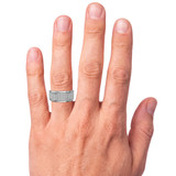 Photo of Affy 1/2 ct tw. Diamond Mens Band 10K White Gold [BT426WM] [HT-2]