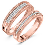 Photo of Zuri 1/4 ct tw. Diamond Wedding Band Set 10K Rose Gold [WB424R]