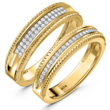 Photo of Zuri 1/4 ct tw. Diamond Wedding Band Set 14K Yellow Gold [WB424Y]