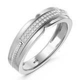 Photo of Harmonee 1/10 ct tw. Diamond Mens Band 10K White Gold [BT428WM]