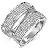 Photo of Affinity 3/4 ct tw. Diamond Wedding Band Set 10K White Gold [WB427W]