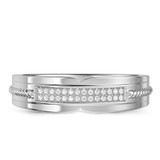 Photo of Harmonee 1/6 ct tw. Diamond Wedding Band Set 10K White Gold [BT428WM]