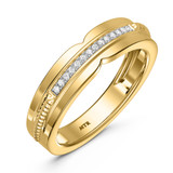 Photo of Harmonee 1/6 ct tw. Diamond Wedding Band Set 10K Yellow Gold [BT428YL]