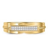 Photo of Harmonee 1/6 ct tw. Diamond Wedding Band Set 14K Yellow Gold [BT428YM]