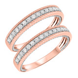Photo of Blushing 3/4 ct tw. Diamond Same Sex Ladies Band Set 14K Rose Gold [WL454R]