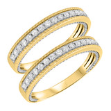 Photo of Blushing 3/4 ct tw. Diamond Same Sex Ladies Band Set 14K Yellow Gold [WL454Y]