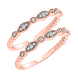 Photo of Entwined 1/5 ct tw. Diamond Same Sex Ladies Band Set 10K Rose Gold [WL459R]
