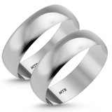 Photo of Hudson-6mm Same Sex Mens Band Set 14K White Gold [WM344W]