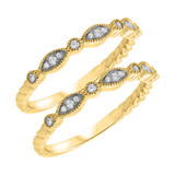Photo of Entwined 1/5 ct tw. Diamond Same Sex Ladies Band Set 10K Yellow Gold [WL459Y]