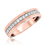 Photo of Forever 7/8 ct tw. Diamond Wedding Band Set 10K Rose Gold [BT448RM]