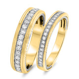 Photo of Forever 7/8 ct tw. Diamond Wedding Band Set 14K Yellow Gold [WB448Y]