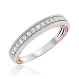 Photo of Blushing 7/8 ct tw. Diamond Wedding Band Set 10K White Gold [BT454WL]