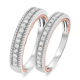 Photo of Blushing 7/8 ct tw. Diamond Wedding Band Set 14K White Gold [WB454W]