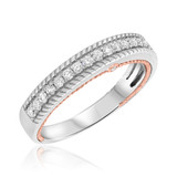 Photo of Blushing 7/8 ct tw. Diamond Wedding Band Set 14K White Gold [BT454WM]