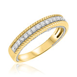 Photo of Blushing 7/8 ct tw. Diamond Wedding Band Set 14K Yellow Gold [BT454YM]