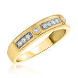 Photo of Entwined 3/8 ct tw. Diamond Wedding Band Set 10K Yellow Gold [BT459YM]