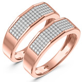 Photo of Enamor 5/8 ct tw. Diamond Same Sex Mens Band Set 14K Rose Gold [WM415R]