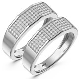 Photo of Enamor 5/8 ct tw. Diamond Same Sex Mens Band Set 14K White Gold [WM415W]