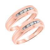 Photo of Zara 1/5 ct tw. Diamond Same Sex Mens Band Set 10K Rose Gold [WM417R]