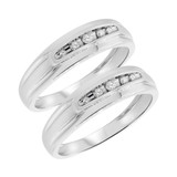 Photo of Zara 1/5 ct tw. Diamond Same Sex Mens Band Set 10K White Gold [WM417W]
