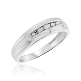 Photo of Zara 1/5 ct tw. Diamond Same Sex Mens Band Set 14K White Gold [BT417WM]