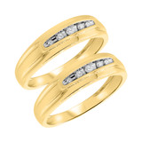 Photo of Zara 1/5 ct tw. Diamond Same Sex Mens Band Set 14K Yellow Gold [WM417Y]
