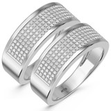 Photo of Valentina 3/4 ct tw. Diamond Same Sex Mens Band Set 14K White Gold [WM418W]