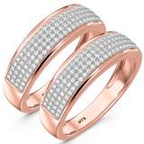 Photo of Collins 7/8 ct tw. Diamond Same Sex Mens Band Set 10K Rose Gold [WM419R]