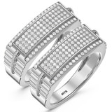 Photo of Maeve 7/8 ct tw. Diamond Same Sex Mens Band Set 10K White Gold [WM420W]