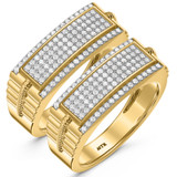 Photo of Maeve 7/8 ct tw. Diamond Same Sex Mens Band Set 14K Yellow Gold [WM420Y]