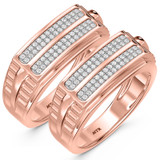 Photo of Beau 1/2 ct tw. Diamond Same Sex Mens Band Set 10K Rose Gold [WM421R]