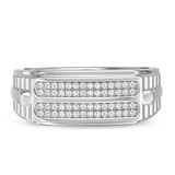 Photo of Beau 1/2 ct tw. Diamond Same Sex Mens Band Set 14K White Gold [BT421WM]