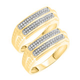 Photo of Beau 3/8 ct tw. Diamond Same Sex Mens Band Set 14K Yellow Gold [WM421Y]