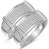 Photo of Amity 7/8 ct tw. Diamond Same Sex Mens Band Set 14K White Gold [WM425W]