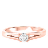 Photo of Chara 1/4 ct tw. Diamond Round Solitaire Engagement Ring 14K Rose Gold [BT325RE-R023]
