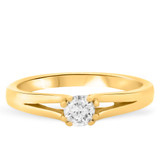 Photo of Chara 1/4 ct tw. Diamond Round Solitaire Engagement Ring 10K Yellow Gold [BT325YE-R023]