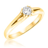 Photo of Chara 1/4 ct tw. Diamond Round Solitaire Engagement Ring 10K Yellow Gold [BT325YE-R023]