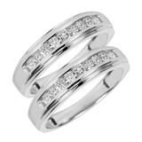 Photo of Encina 1/3 ct tw. Diamond Same Sex Ladies Band Set 14K White Gold [WL501W]