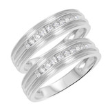 Photo of Braylin 1/5 ct tw. Diamond Same Sex Ladies Band Set 10K White Gold [WL502W]