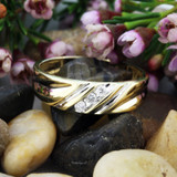 Photo of Cascade 1/20 ct tw. Diamond Mens Band 10K Yellow Gold [BT508YM]