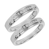 Photo of Willow 1/10 ct tw. Diamond Same Sex Ladies Band Set 14K White Gold [WL504W]