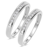 Photo of Gaia 1/10 ct tw. Diamond Same Sex Ladies Band Set 10K White Gold [WL506W]