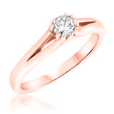 Photo of Chara 1/4 Carat T.W. Diamond Round Solitaire Bridal Set 14K Rose Gold [BT325RE-R023]
