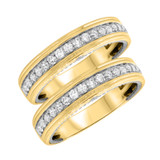 Photo of Forever 1 ct tw. Diamond Same Sex Mens Band Set 14K Yellow Gold [WM448Y]