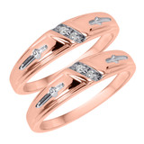Photo of Neveah 1/20 ct tw. Diamond Same Sex Ladies Band Set 14K Rose Gold [WL507R]